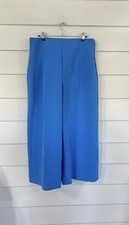 New ZARA Woman Light Blue Pleated Wide Leg Pants Trousers Size XL Y1108B