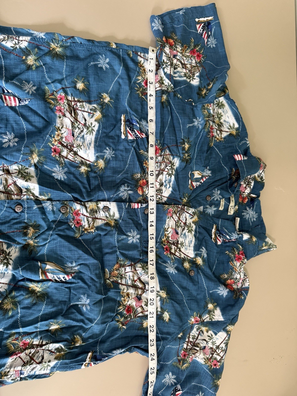 Batik Bay 2X Hawaiian Shirt Palm Tree USA FLAG AMERICA BEACH,  Biker Moto Comfrt