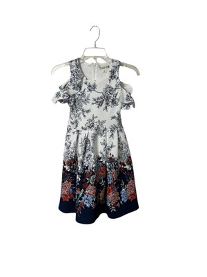 Knitworks Blue Fit and Flare Sundress Sleeveless Wedding Guest Girls Size 10