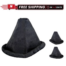 Elegant Black Faux Suede Shift Boot Cover For Vw Golf Mk2mk3 Jetta Mk2mk3