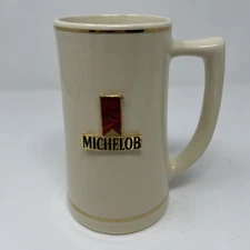 Vintage Michelob Beer Ceramic Mug 6.25” Made In USA with gold symbol on outside
