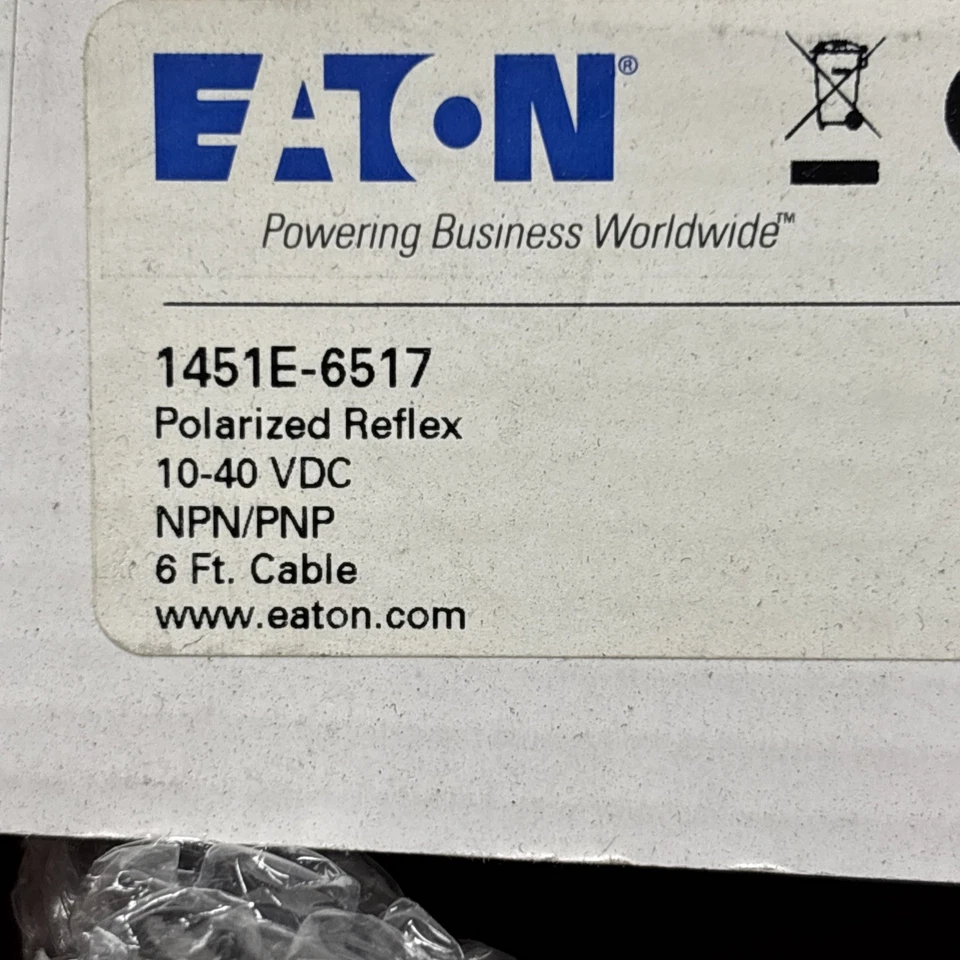 Eaton 1451E-6517 Photoelectric Sensor,Rectangl,Reflective 10v-40vDC - Image 2 of 2
