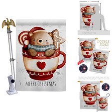 Ornament Collection Beary Hot Coco House Flag Double-Sided Made in USA