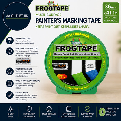 Frosch Klebeband grün Multi Oberflächen Maler Masking Indoor Malerei 36mmx41,1m