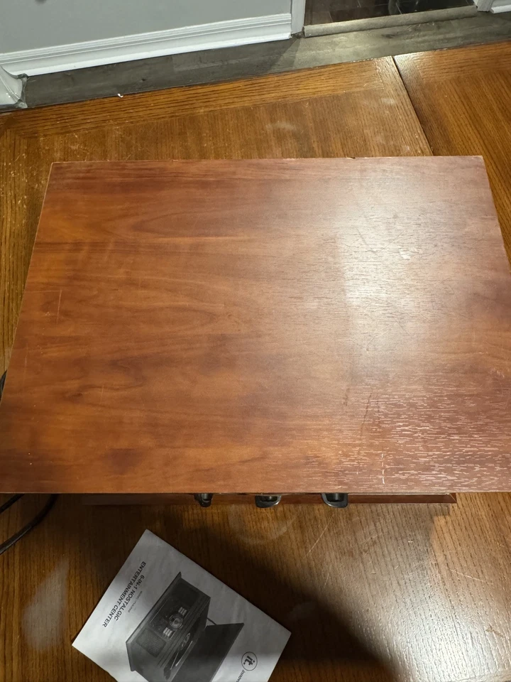 Innovative ITVS-200B 6-in-1 Bluetooth Record Player CD Tape Entertainment Center - Image 4 of 4