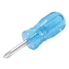 Surtek D371 Azul Stubby Phillips Destornillador Vástago Redondo, PH #2, Hoja 1-3/8"