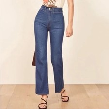 Reformation Willow High Waist Jeans in Indio Wash Women 25 Ankle Made in USA