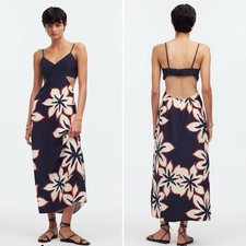 NWT Madewell Women  s Open-Back Maxi Dress in Silk Floral Size 0