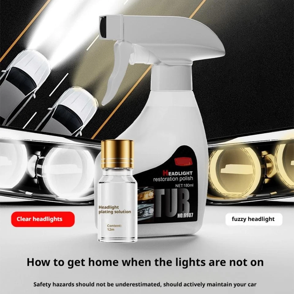Líquido de reparación de faros, juego de pulido agente de limpieza 9CK7 Foto 2 de 4