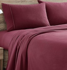 1500 Supreme Sweet Home Collection Flannel Sheet Set Full Size Burgundy