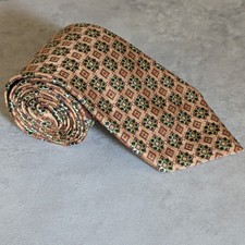 Ermenegildo Zegna Men  s 100 Silk Tie Gold/Green Floral Geometric Made In Italy