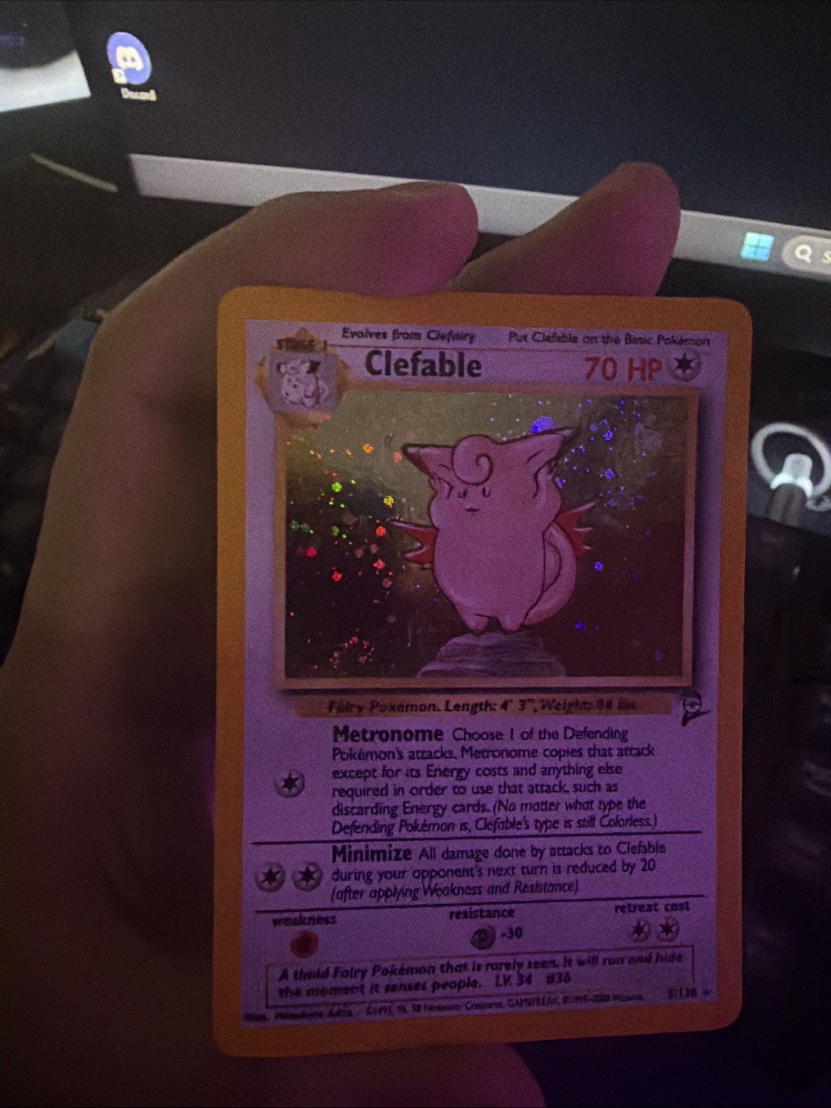 Pokémon TCG Clefable Base Set 2 Holo Unlimited Rare Card 5/130 NM Condition