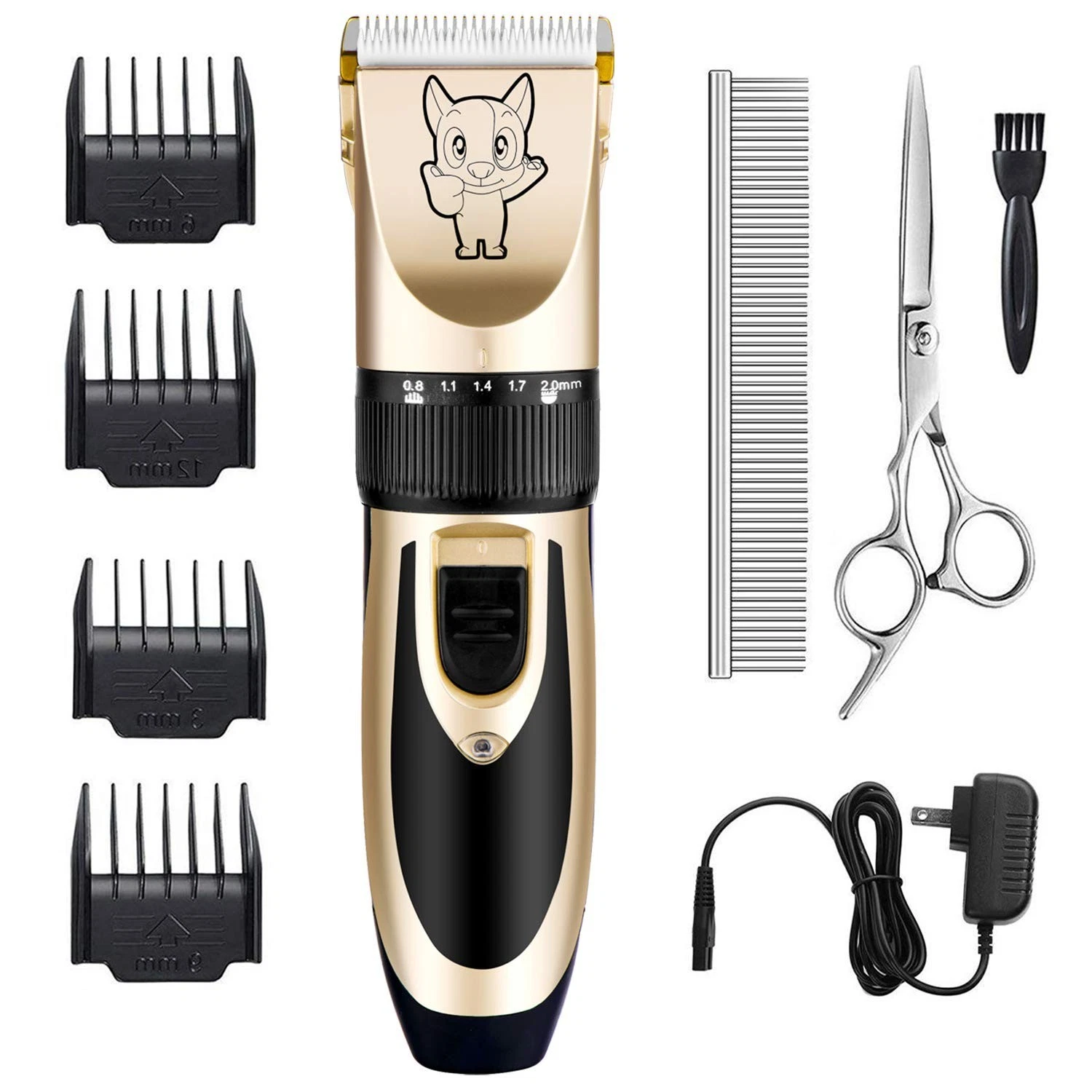 Rechargeable Dog Clippers Grooming Kit - Low Noise Cordless Pet Hair Trimmer Set