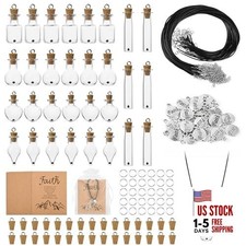 30 Sets Mustard Seed Necklace Christian Gifts Includes 30 Pcs Mini Glass