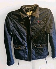 Jack Wills Quilted Cordings Women’s Jacket UK 10 Navy Blue Corduroy Collar Logo