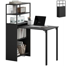 HOMCOM Foldable Computer Desk, Home Office Desk for Small Spaces, Black