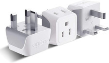 UK Travel Plug Adapter, 2 in 1 Type G Adapter, US to UK Adapter, Ireland, Dubai