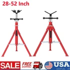 V-Head Pipe Stand Folding Tripod Jack 28"-52" Adjustable Height 2500Lbs Steel