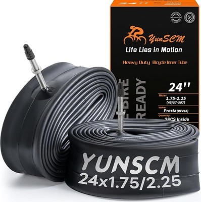Fahrradschlauch 24 Zoll 2er-Pack Presta Ventil Butyl Gummi Fahrradreifen Ersatz