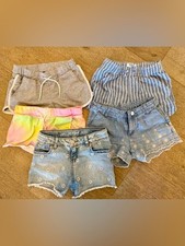 Lot of 5 Girls Shorts Old Navy Gap Cat  Jack Floral Denim  Cotton Size 7-8
