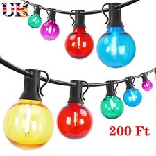 Outside Multi-coloured Festoon Outdoor String Lights Garden Party Lighting 60 m