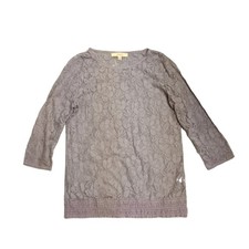 Lace 3/4 sleeve sheer tunic layering top