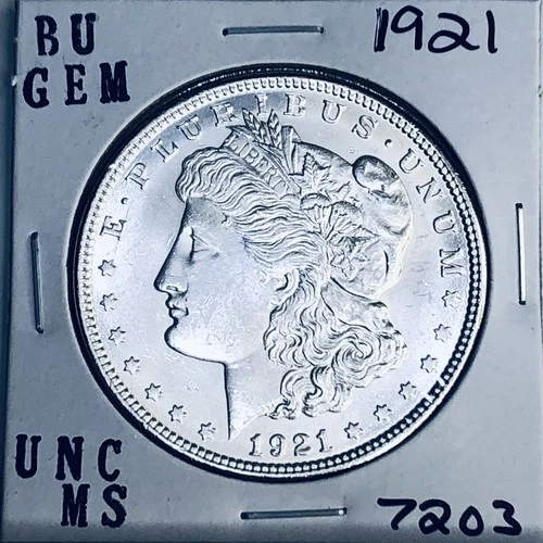 1921 BU GEM MORGAN SILVER DOLLAR UNC MS+++ U.S. MINT RARE COIN 7203
