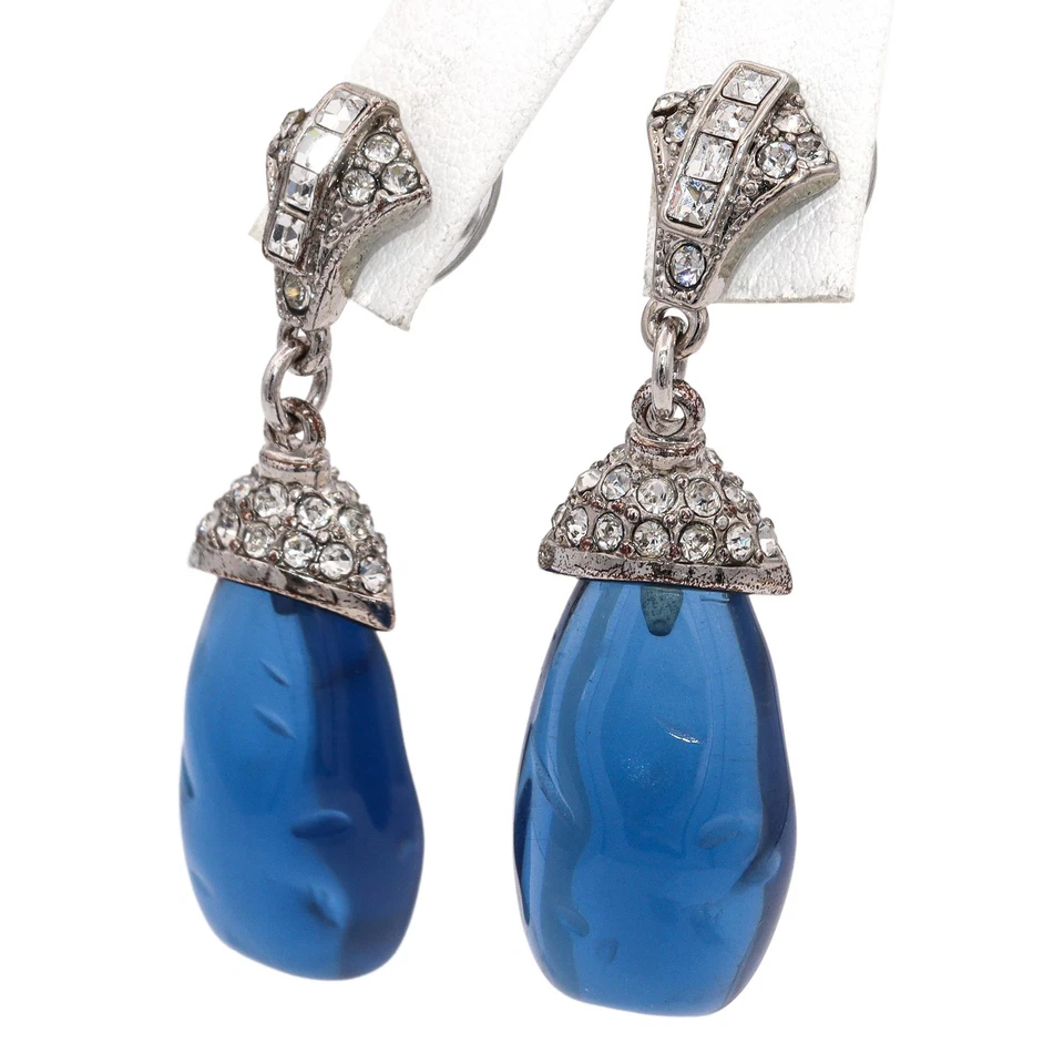 Vintage Kenneth Jay Lane KJL Rhinestone Dangle Drop Earrings - Image 4 of 4