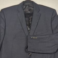 Lauren Ralph Lauren Blue Gray Windowpane Plaid Wool Mens Blazer Size 48R