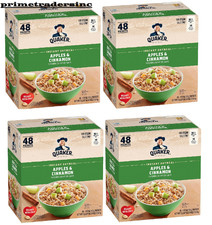 4 Pack Quaker Instant Oatmeal, Apples and Cinnamon, Packets 48 Count of 1.51 oz