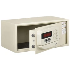 Hotel Safe Electronic Lock w/Card Slot Keyed Differently Off White 15"Wx10"Dx7"H