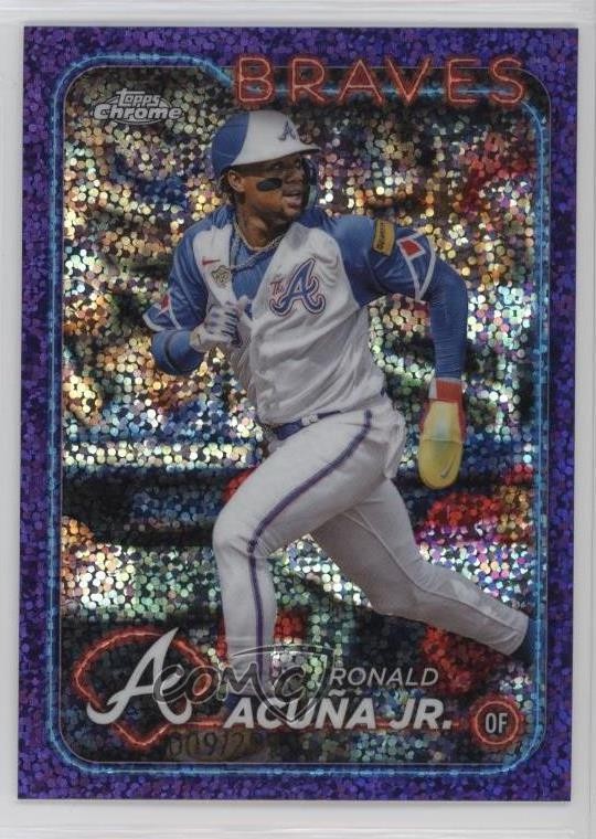 2024 Topps Chrome Purple Speckle Refractor 9/299 Ronald Acuna Jr Acuña #250 02wb