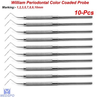 Periodontal William Probe Pocket Depth Color Coded Marking Dental Instruments