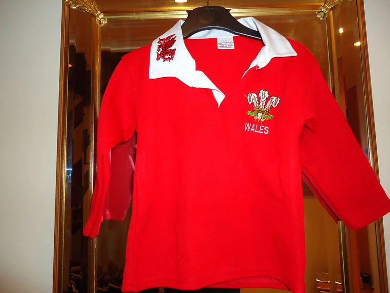 BRAND NEW WELSH RUGBY SHIRT BABYS KIDS CHILDS AGE 3 TO 13 YRS WALES CYMRU WOW