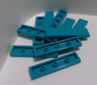 LEGO 6292786 - 2431 Flat Tile 1x4 Bright Blue Green x10 Pieces