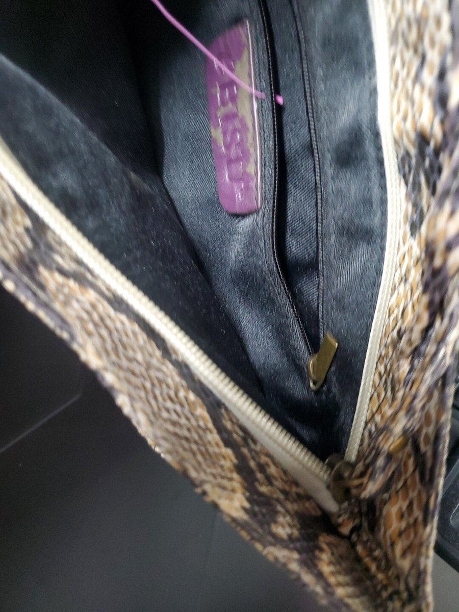 Vintage Style EBISU Snakeskin Pattern Wristlet Bag View 6