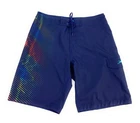Speedo Men's Tie Closure Polyester Stretch Pocket Navy Blue Board Shorts 34