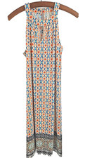 Tacera Dress SZ Small Bright Fun Flowy Sundress Geometric Boho Patterns Summer