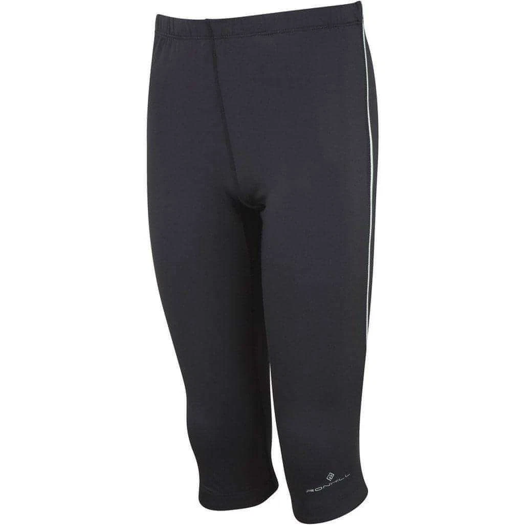 Ronhill Pursuit 3/4 Junior Running Tights Black Sports Training Capri Kids  Yout