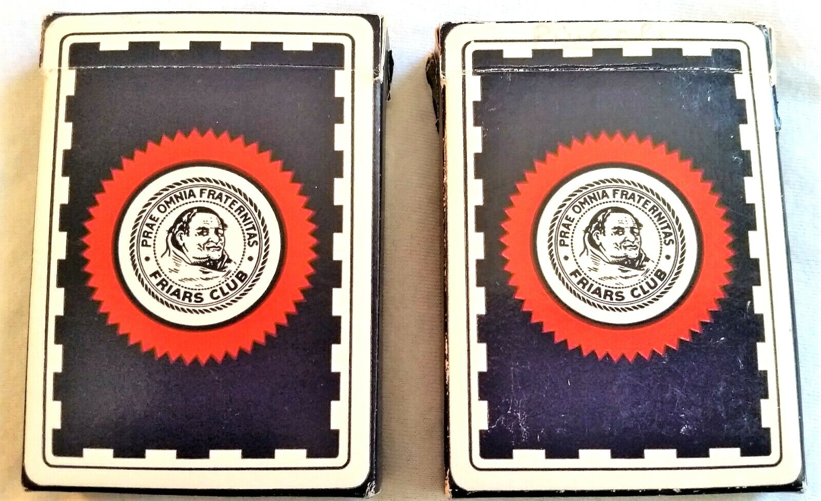 TWO (2) Decks of Friars Club of California PINOCHLE Playing Cards  ~ BLACK
