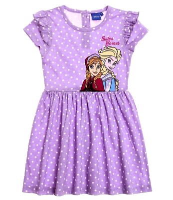 Disney Frozen Eiskönigin Sommer T Shirt Kleid Rock Anna Elsa  110  128 140 LILA