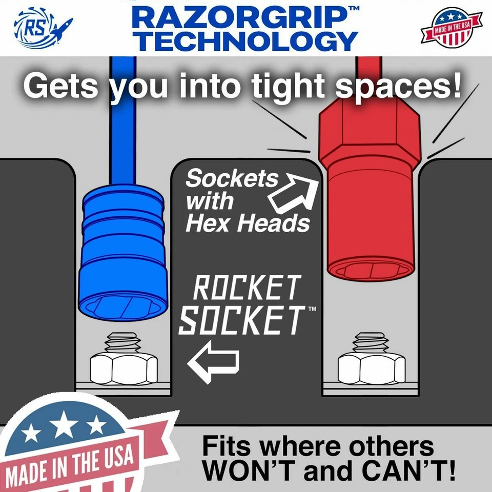 ROCKETSOCKET - Juego de enchufes extractores - Juego de 30 piezas combo unidades de 3/8" y 1/4" Foto 3 de 4
