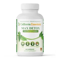 Max Detox Herbal Supplement - 100% Natural Cleanse, Vitamins & Detox Caps 60