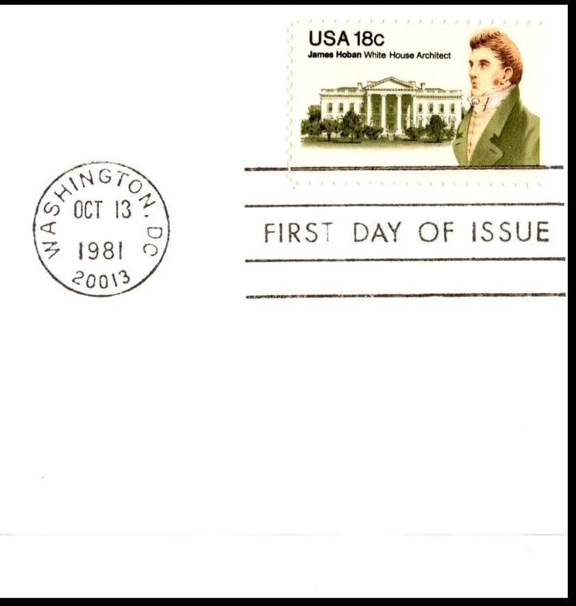 1835 James Hoban FDC, Colorano Silk Cachet, UA, OF - Image 3 of 3