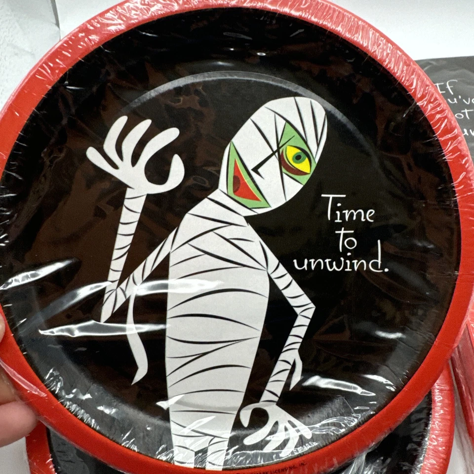 复古 Hallmark 万圣节盘子 + 鸡尾酒餐巾 批量 派对 Suppies 成人 酒吧 全新 — 第 4/4 张图片