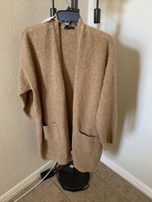 NWT Eileen Fisher Honey Organic Cotton BOUCLE Long STRATCT Cardigan Size 1X 348