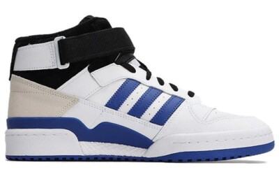 Adidas Originals Men's Forum Mid Sneakers FY6796 White Black Royal Blue Sz 8,9.5
