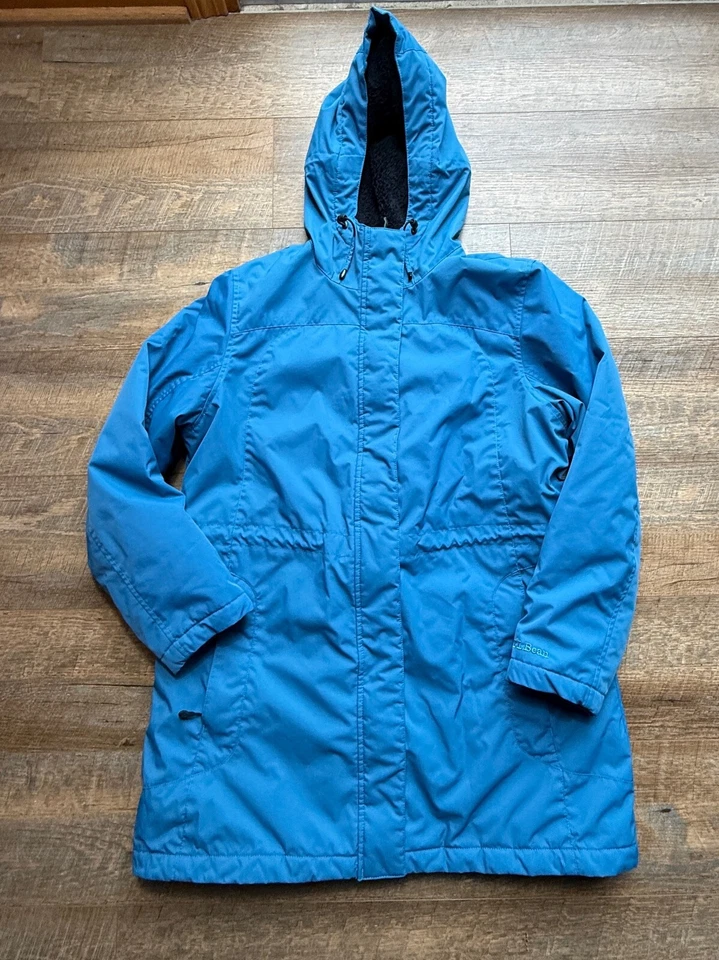 L.L.Bean Women's Winter Warmer Hooded Coat SZ Large PET Blue