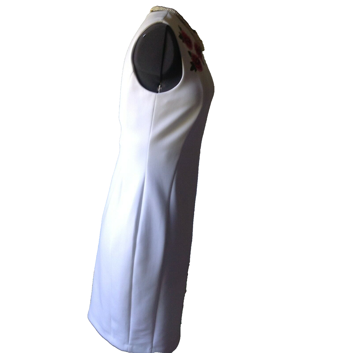 Calvin Klein Women's Sleeveless White Embroider Flowers Sheath Dress Size  10 New
