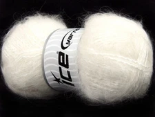 CLASSIC MOHAIR WOOL Ice Yarn White Color 100g